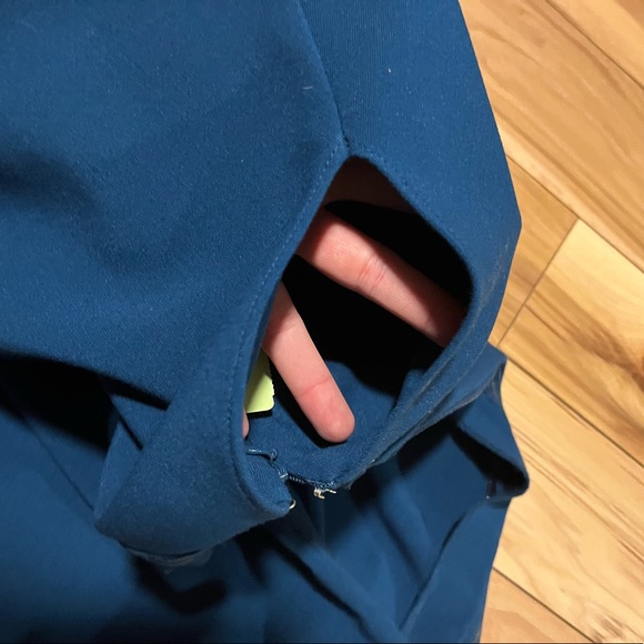 Likely Driggs Dress in Cerulean Blue Strapless Off Shoulder Ruffle Knee Length - Picture 4 of 5